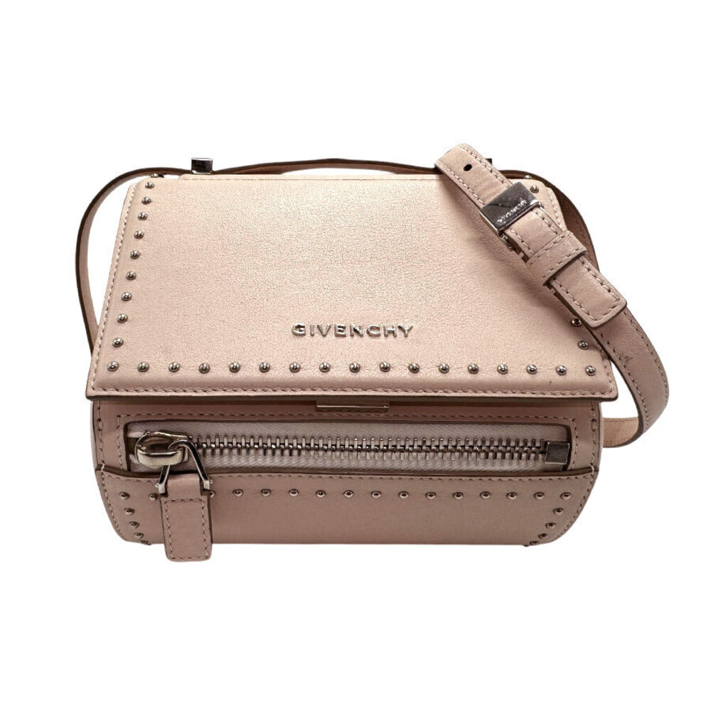 Givenchy Pandora Leather Shoulder Bag Pink Beige